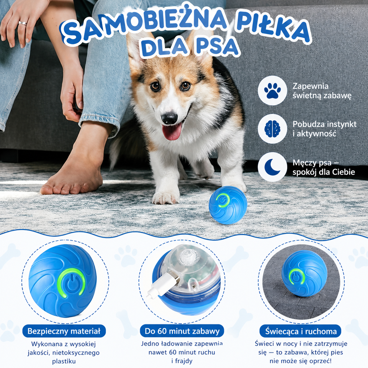 PawVibe™ Smart Ball – interaktywna piłka dla psa